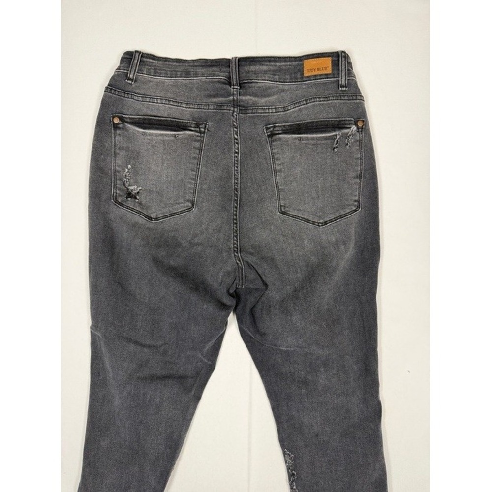 Judy Blue Womens Black Distressed Skinny Fit Capri Jeans Size 16W JB82270BK-PL - Picture 5 of 10